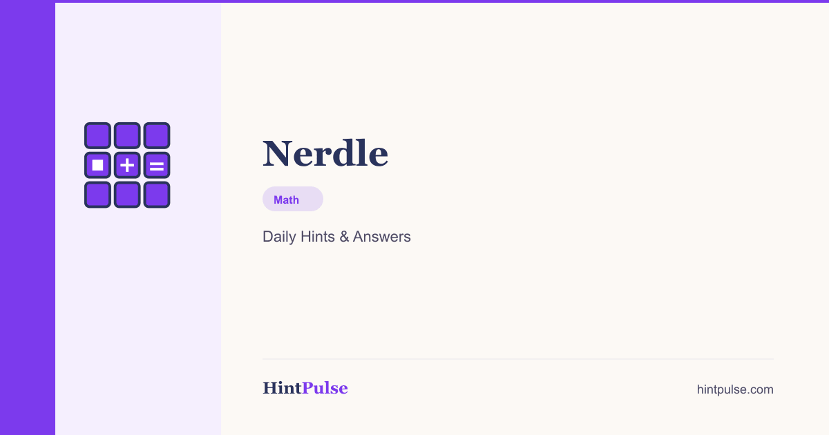 Nerdle Answer & Hints Today, Aug 5, 2026